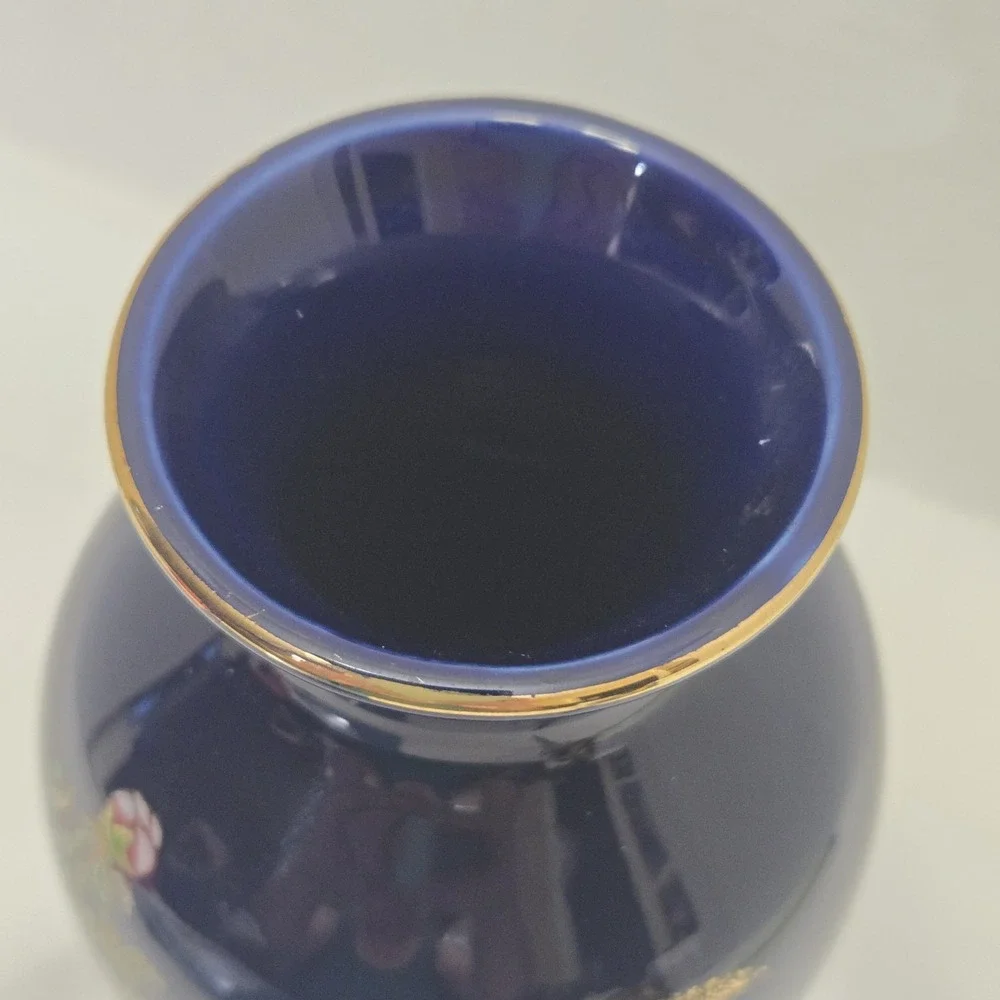 Vtg Asahi Sato Gordon Collection Cobalt Blue Vase 6